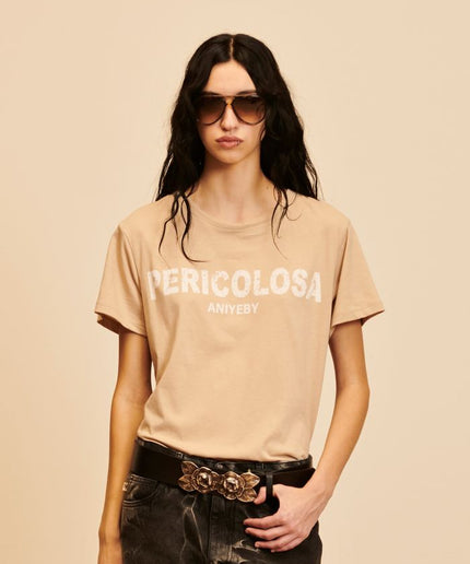 T-shirt beige PERICOLOSA - Aniye By