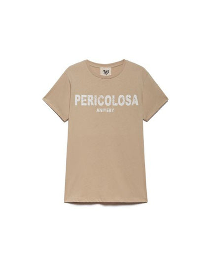 T-shirt beige PERICOLOSA - Aniye By