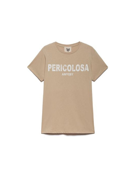 T-shirt beige PERICOLOSA - Aniye By