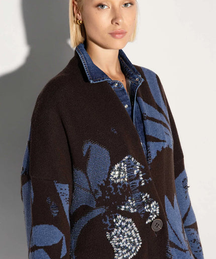 Cappotto corto ricamato con applicazioni - Akep