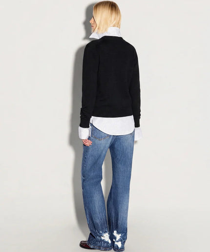 Pullover nero scollo a V - Akep