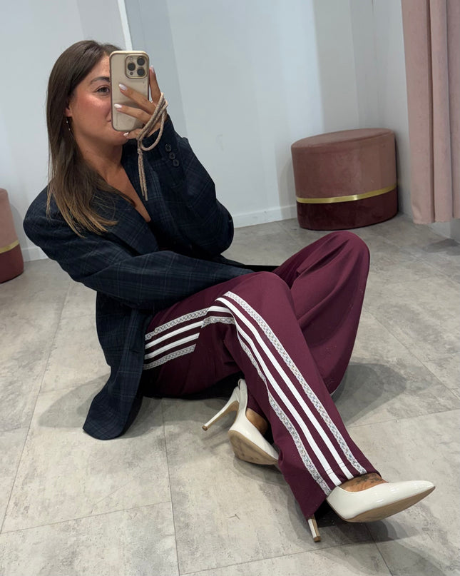 Pantalone tuta Sienna bordeaux - Aniye By