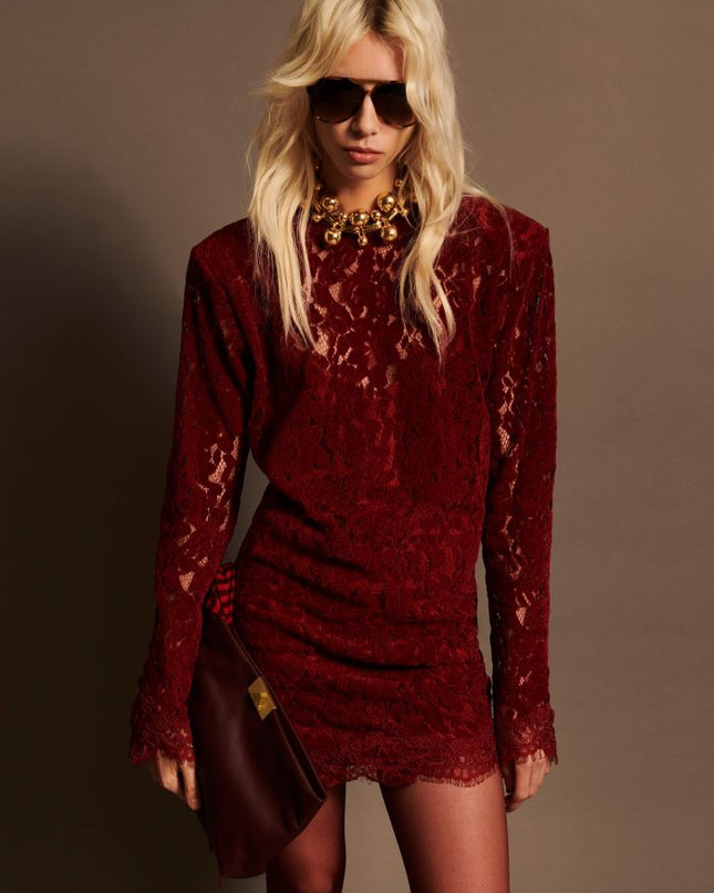 Abito corto in pizzo con spalline - Aniye By