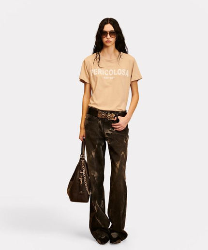 T-shirt beige PERICOLOSA - Aniye By