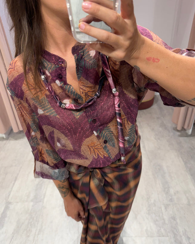 Camicia palme prugna NOMAD - Haveone