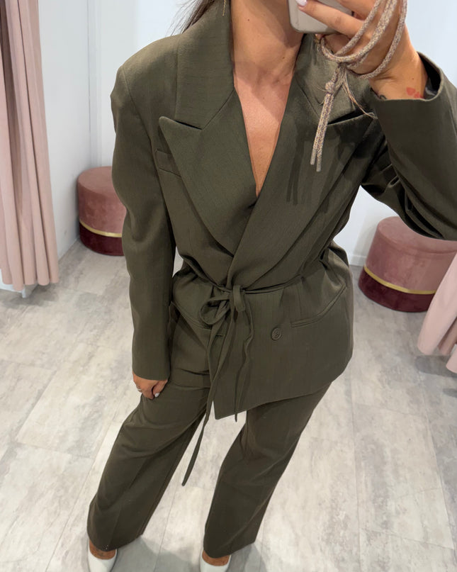 Pantalone verde gessato - White Whise