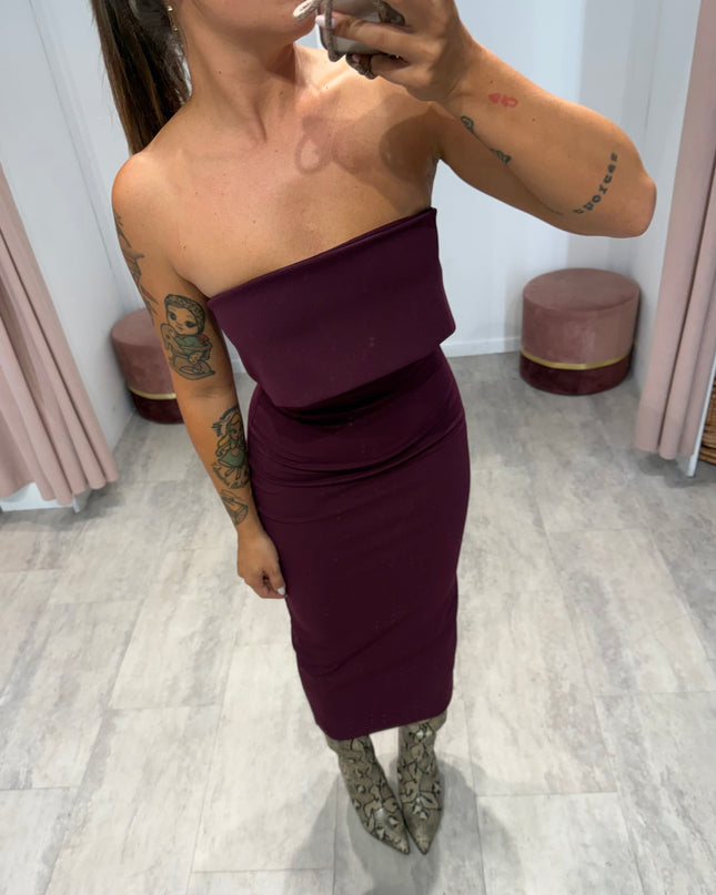 Abito midi Tara bordeaux - Aniye By