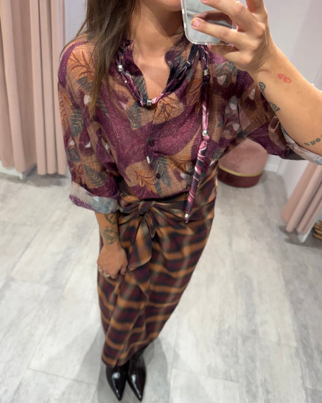 Camicia palme prugna NOMAD - Haveone