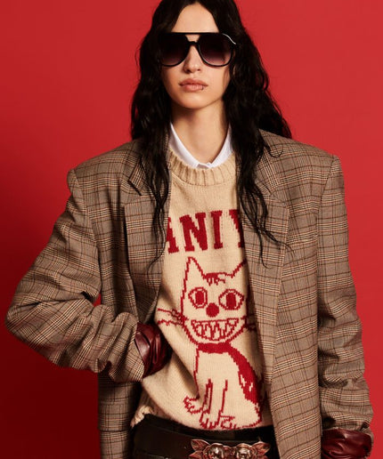 Blazer over cleo quadretti beige - Aniye By