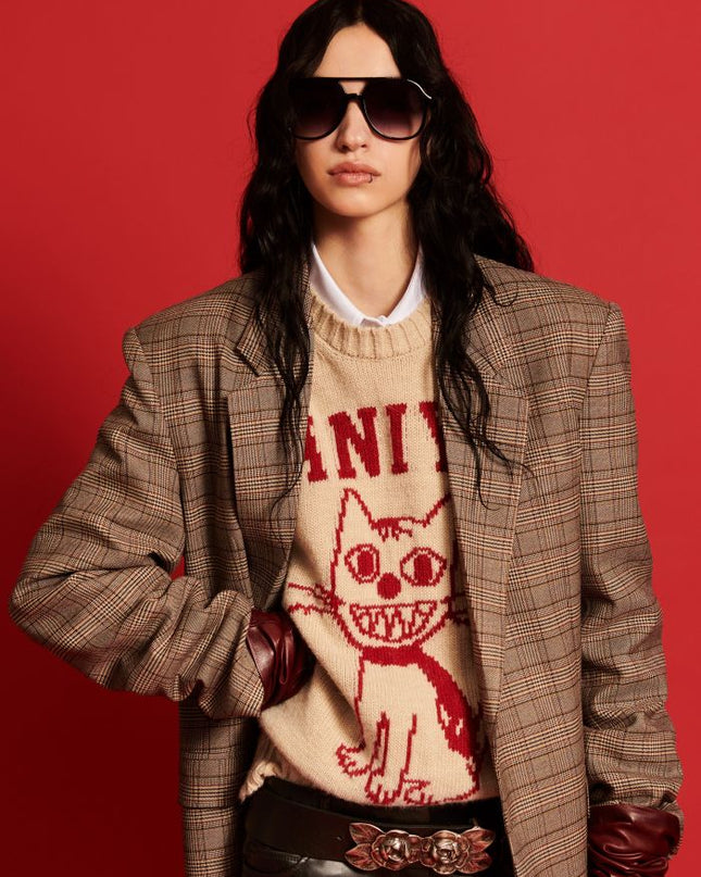 Blazer over cleo quadretti beige - Aniye By