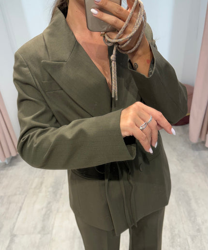 Blazer verde gessato - White Whise