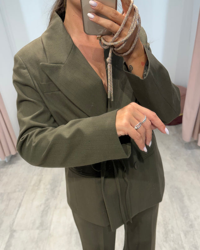 Blazer verde gessato - White Whise