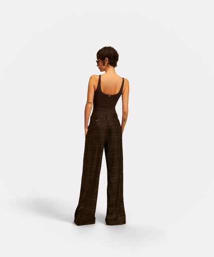 Pantalone quadri nero e marrone - Aniye By