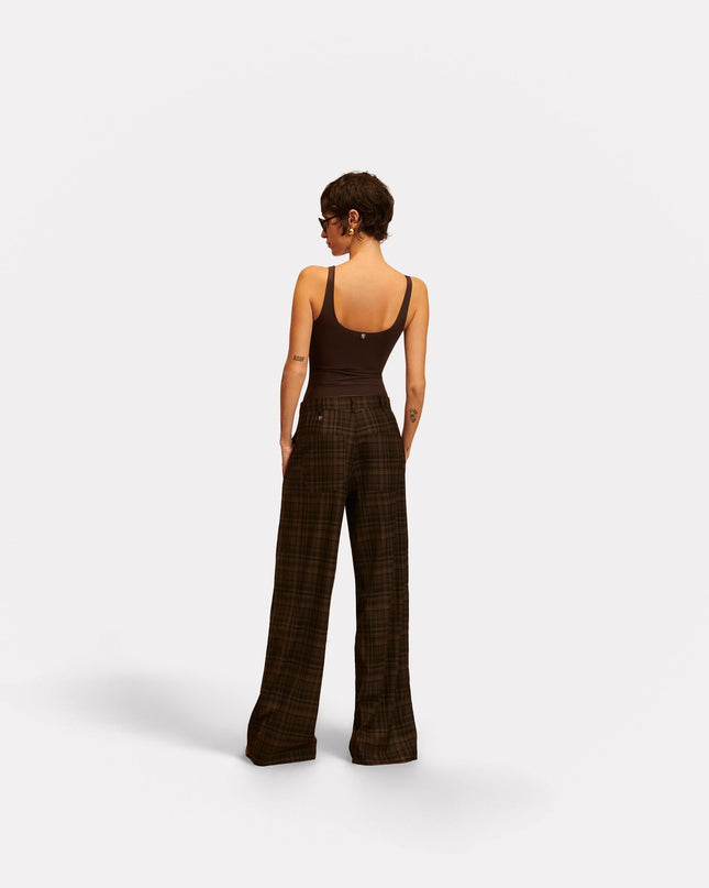 Pantalone quadri nero e marrone - Aniye By