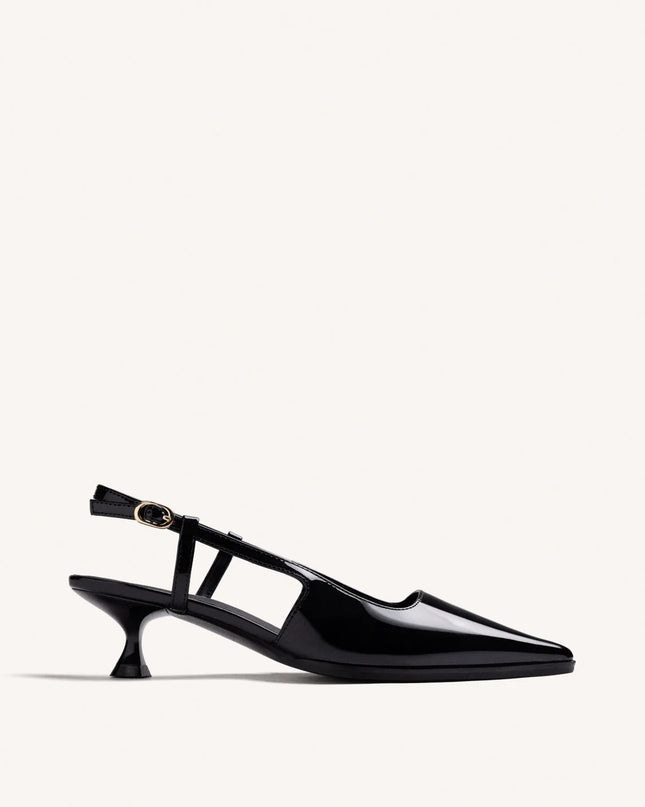 Slingback tacco kitten vernice nero - Gioseppo