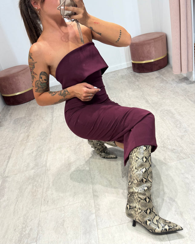 Abito midi Tara bordeaux - Aniye By