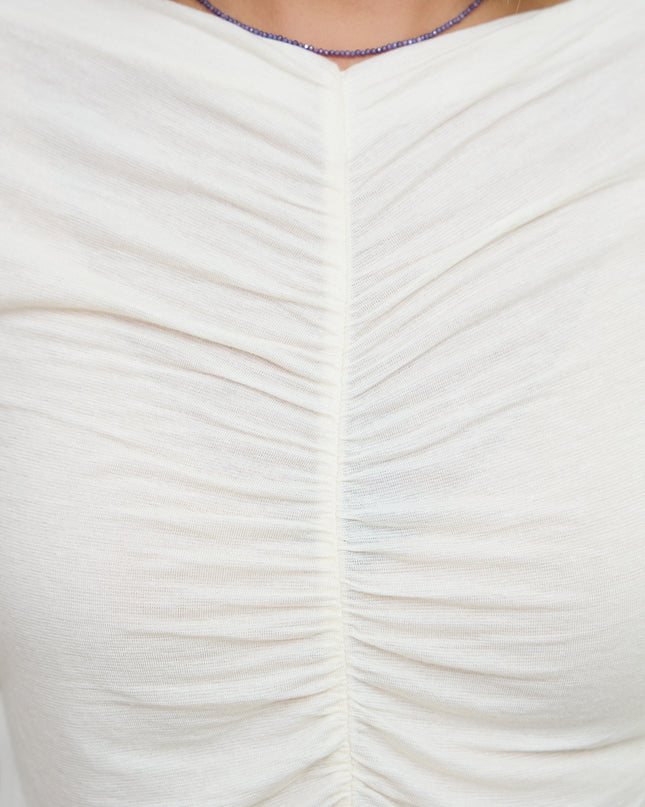 Maglia cashmirina arricciata burro - Haveone