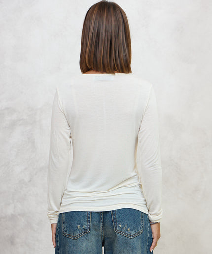 Maglia cashmirina arricciata burro - Haveone