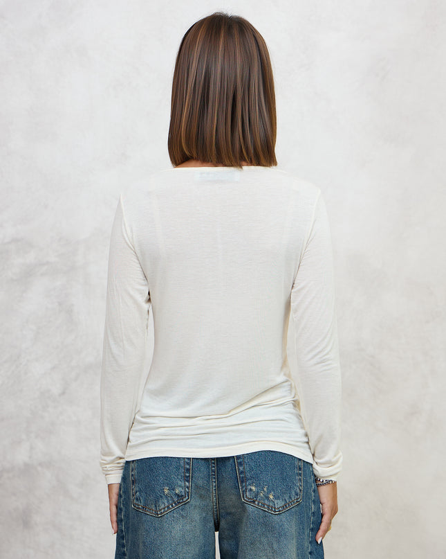 Maglia cashmirina arricciata burro - Haveone