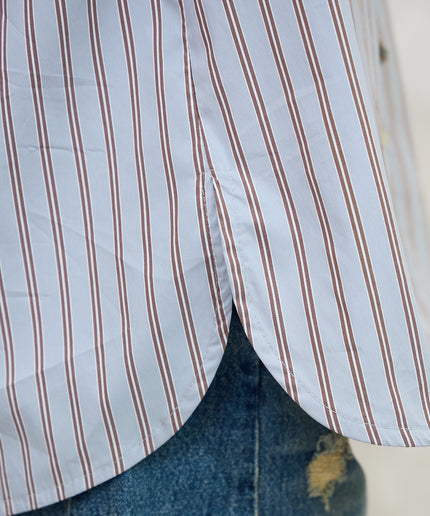 Camicia a righe azzurro/marrone  - Haveone