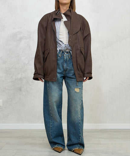 bomber ecopelle marrone - Haveone