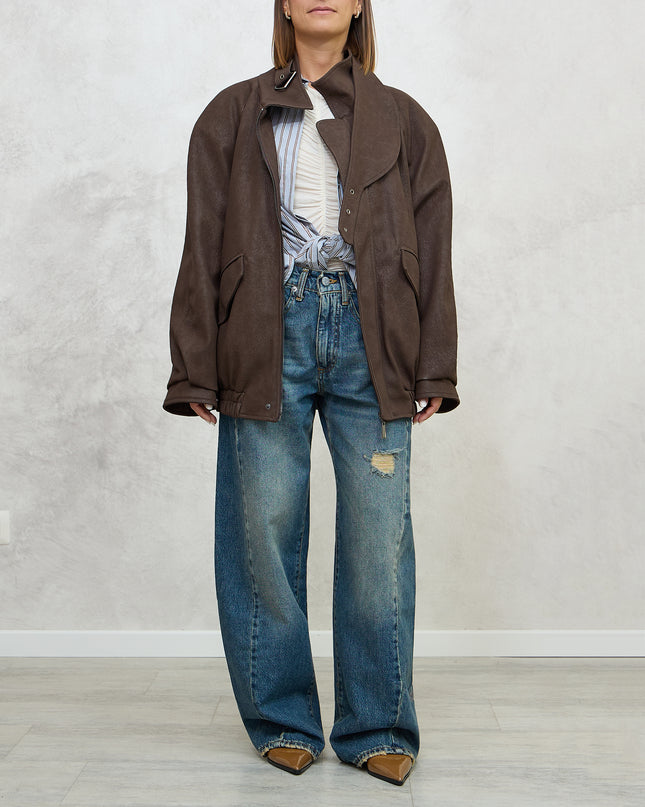 bomber ecopelle marrone - Haveone