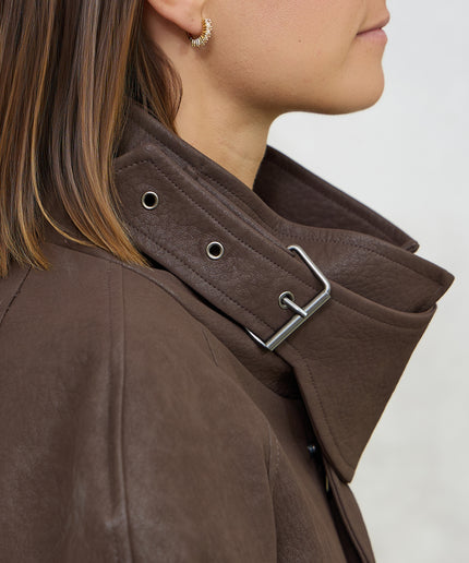 bomber ecopelle marrone - Haveone