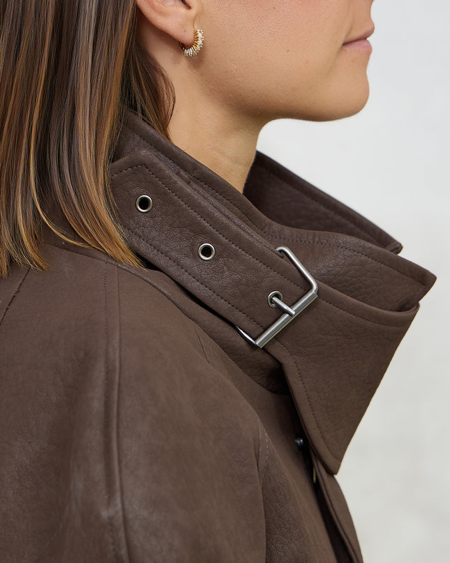 bomber ecopelle marrone - Haveone
