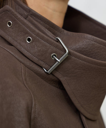 bomber ecopelle marrone - Haveone