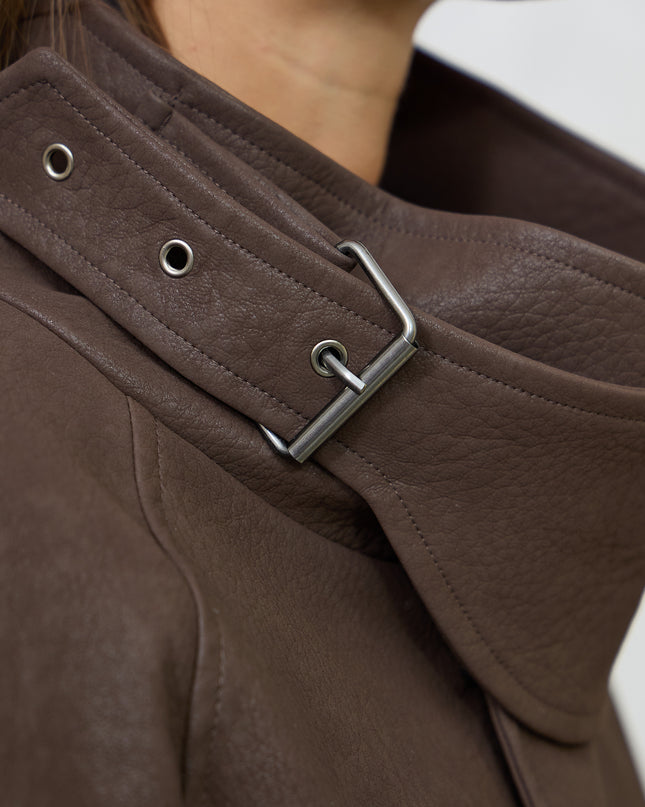 bomber ecopelle marrone - Haveone