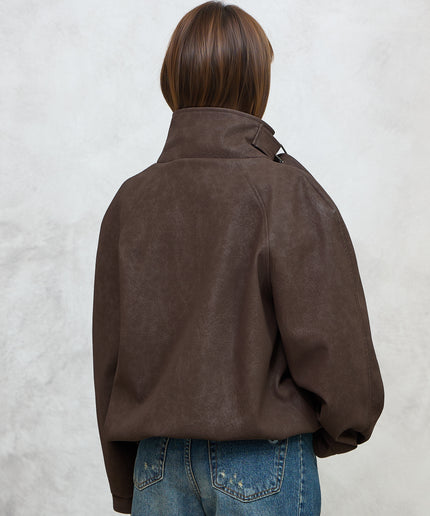 bomber ecopelle marrone - Haveone