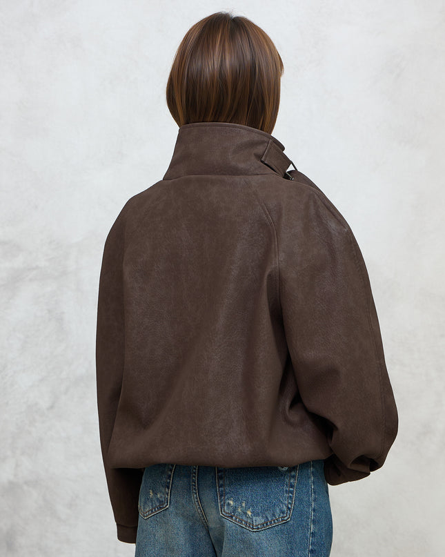 bomber ecopelle marrone - Haveone