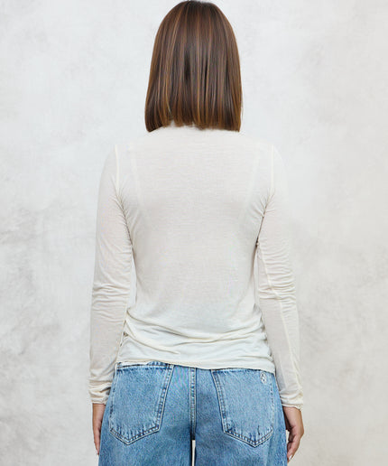 Maglia cashmirina arricciata panna - Haveone