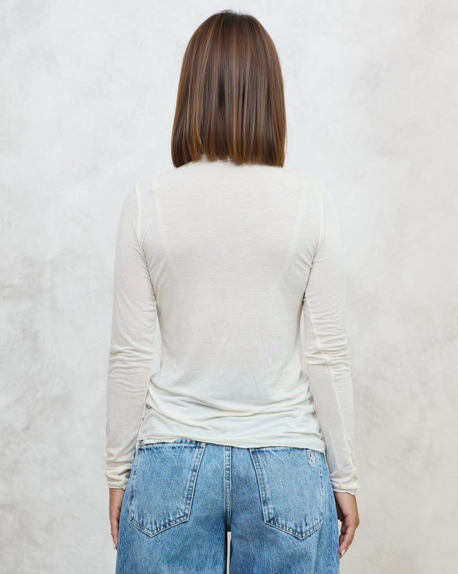 Maglia cashmirina arricciata panna - Haveone
