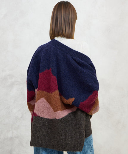 Cardigan multicolor blu - Akep