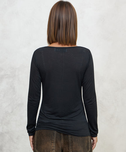 Maglia cashmirina arricciata nera - Haveone