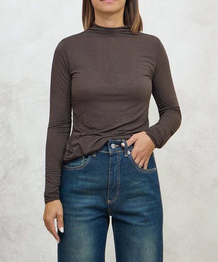 Maglia cashmirina collo cratere moro - Haveone