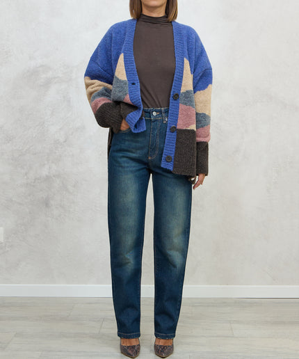 Cardigan multicolor azzurro - Akep