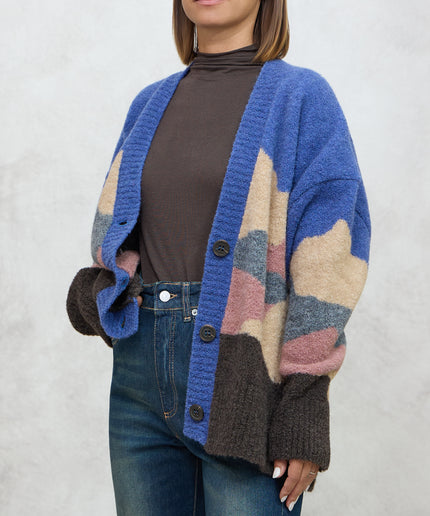 Cardigan multicolor azzurro - Akep