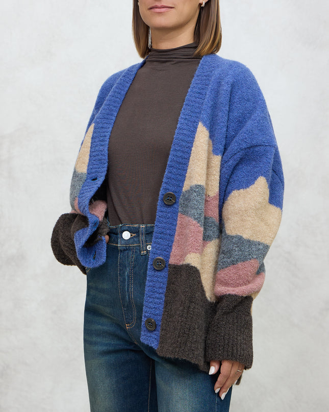 Cardigan multicolor azzurro - Akep