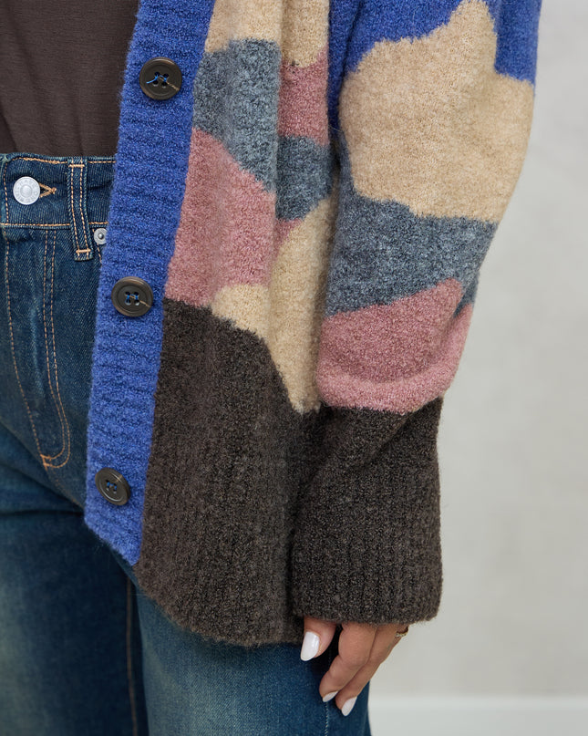 Cardigan multicolor azzurro - Akep