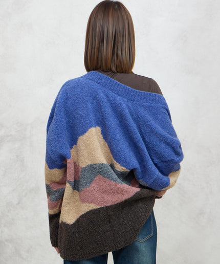 Cardigan multicolor azzurro - Akep