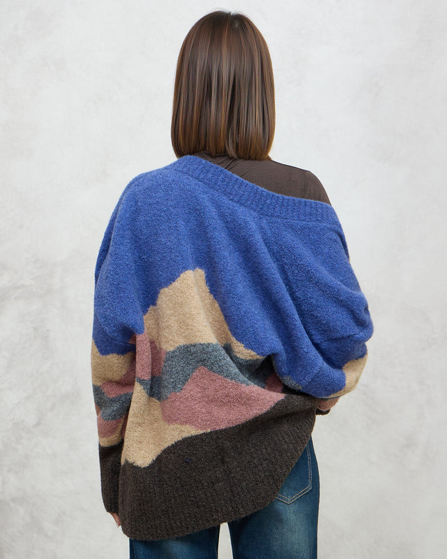 Cardigan multicolor azzurro - Akep