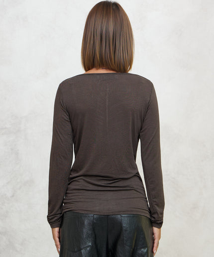 Maglia cashmirina arricciata moro - Haveone