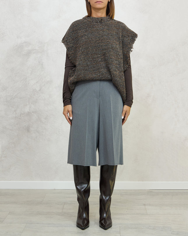 Smanicato in maglia grigio/marrone - Akep