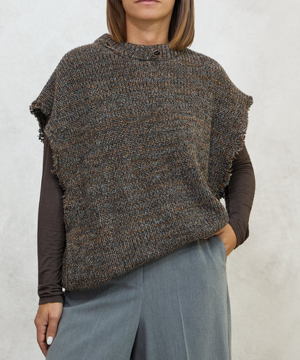 Smanicato in maglia grigio/marrone - Akep