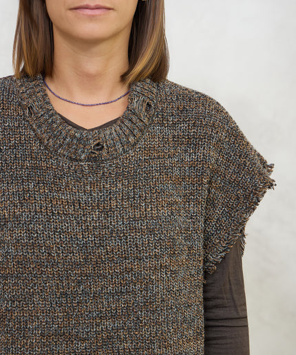 Smanicato in maglia grigio/marrone - Akep