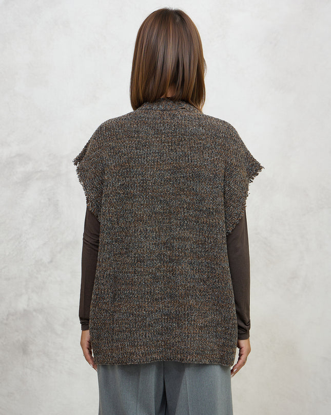 Smanicato in maglia grigio/marrone - Akep