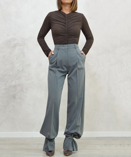 Pantalone sartoriale con lacci in caviglia grigio - Akep
