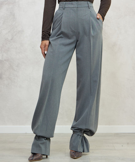 Pantalone sartoriale con lacci in caviglia grigio - Akep